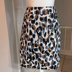 Valerie Bertinelli Lined Leopard Animal Print Straight Skirt 8